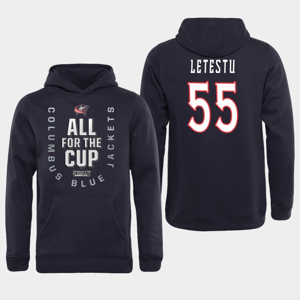 Men NHL Adidas Columbus Blue Jackets #55 Letestu black All for the Cup Hoodie